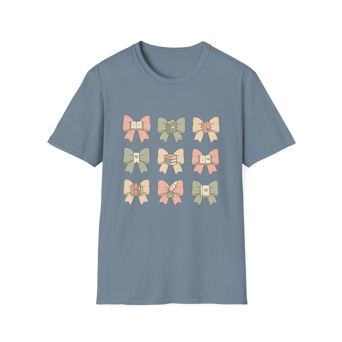 Reading Bows T‑Shirt — Pastel Book Lover Graphic Tee