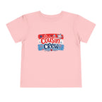 Cousin Crew USA Tee, Patriotic Red White Blue Shirt, Family Matching Star Graphic Top, Fourth of July Celebration Outfit Toddler Short Sleeve Tee