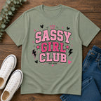 Sassy Girl Club Tee — Pink Cheerful Graphic T-Shirt