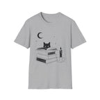 Cat & Books T‑Shirt — Mystical Reading Graphic Tee