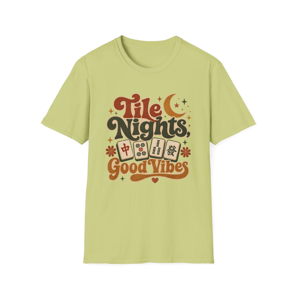 Tile Nights T-Shirt — Mahjong & Game Night Retro 'Good Vibes' Tee