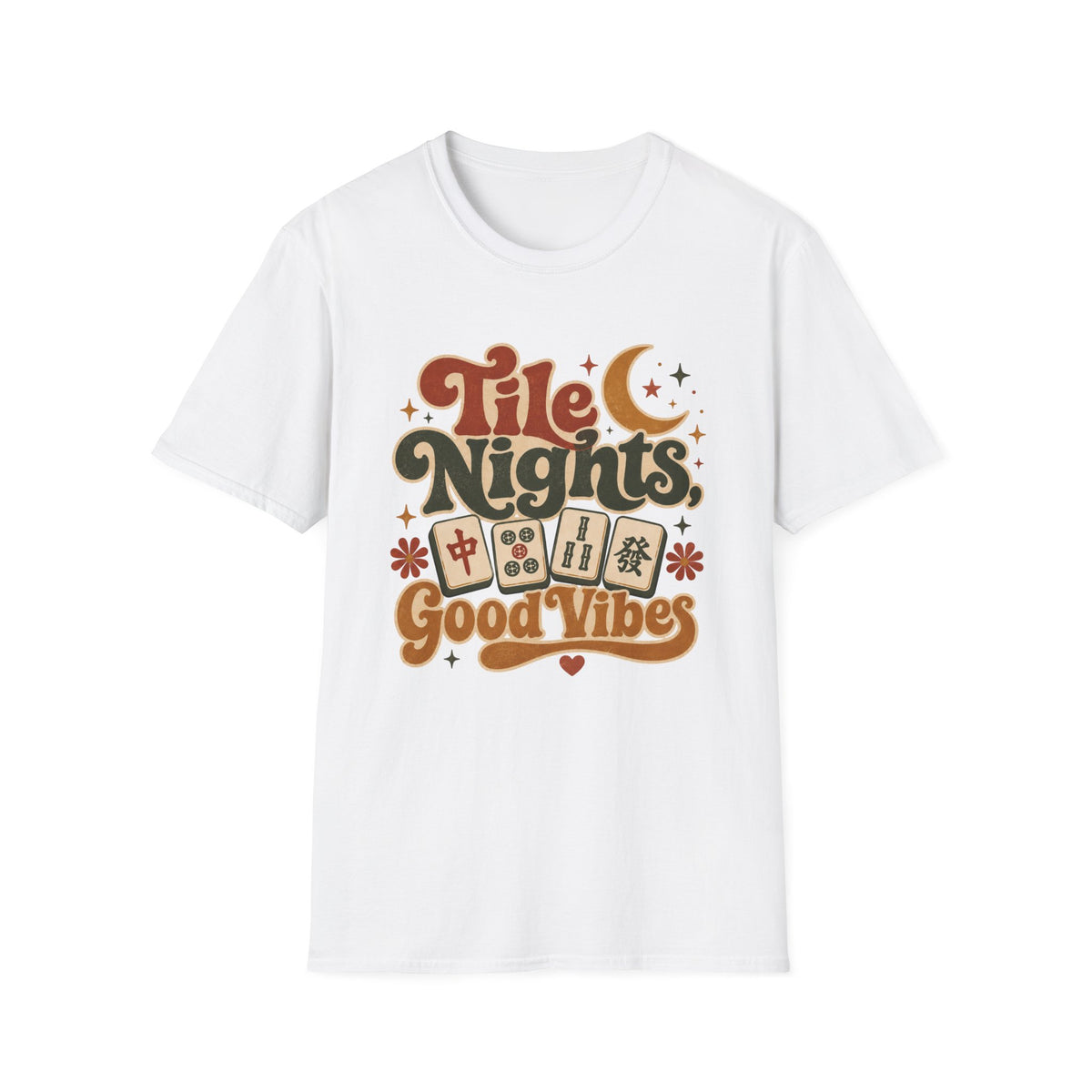 Tile Nights T-Shirt — Mahjong & Game Night Retro 'Good Vibes' Tee
