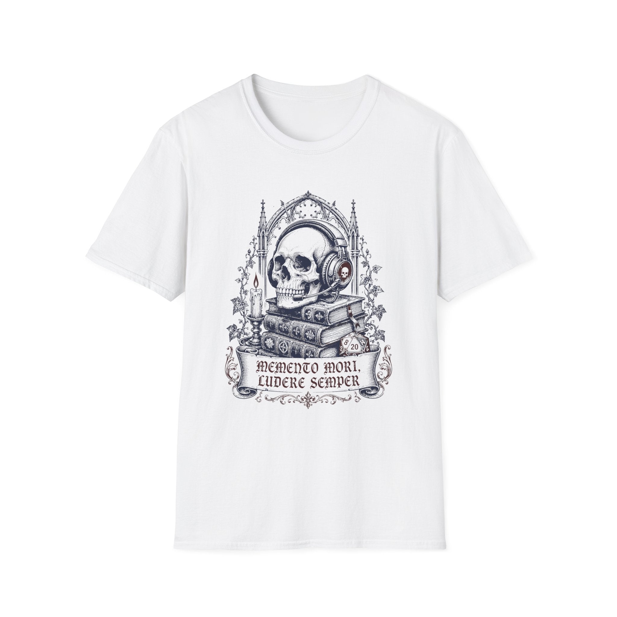 Skull & Books T-Shirt — Memento Mori Gothic Graphic Tee