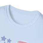 America Heart Patriotic T-Shirt, Vintage USA Flag Graphic Tee, Retro Fourth of July Shirt, Soft Americana Aesthetic Apparel, Cute Summer Holiday Outfit T-Shirt