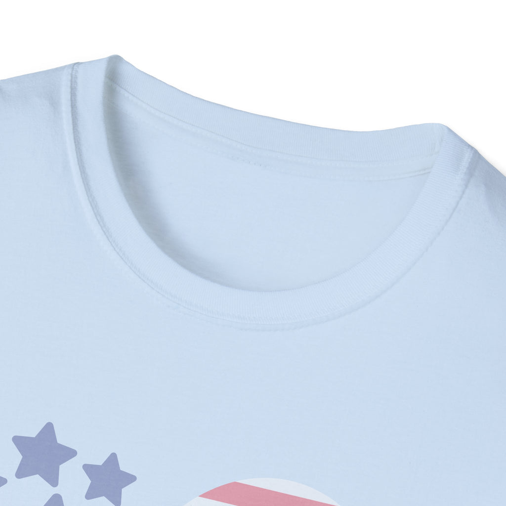 Patriotic America Heart T-Shirt 4th of July USA Graphic Tee