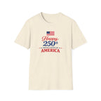 Happy 250th USA Tee, United States Anniversary Shirt, Red White Blue Patriotic Graphic Top, American Pride Celebration Outfit T-Shirt
