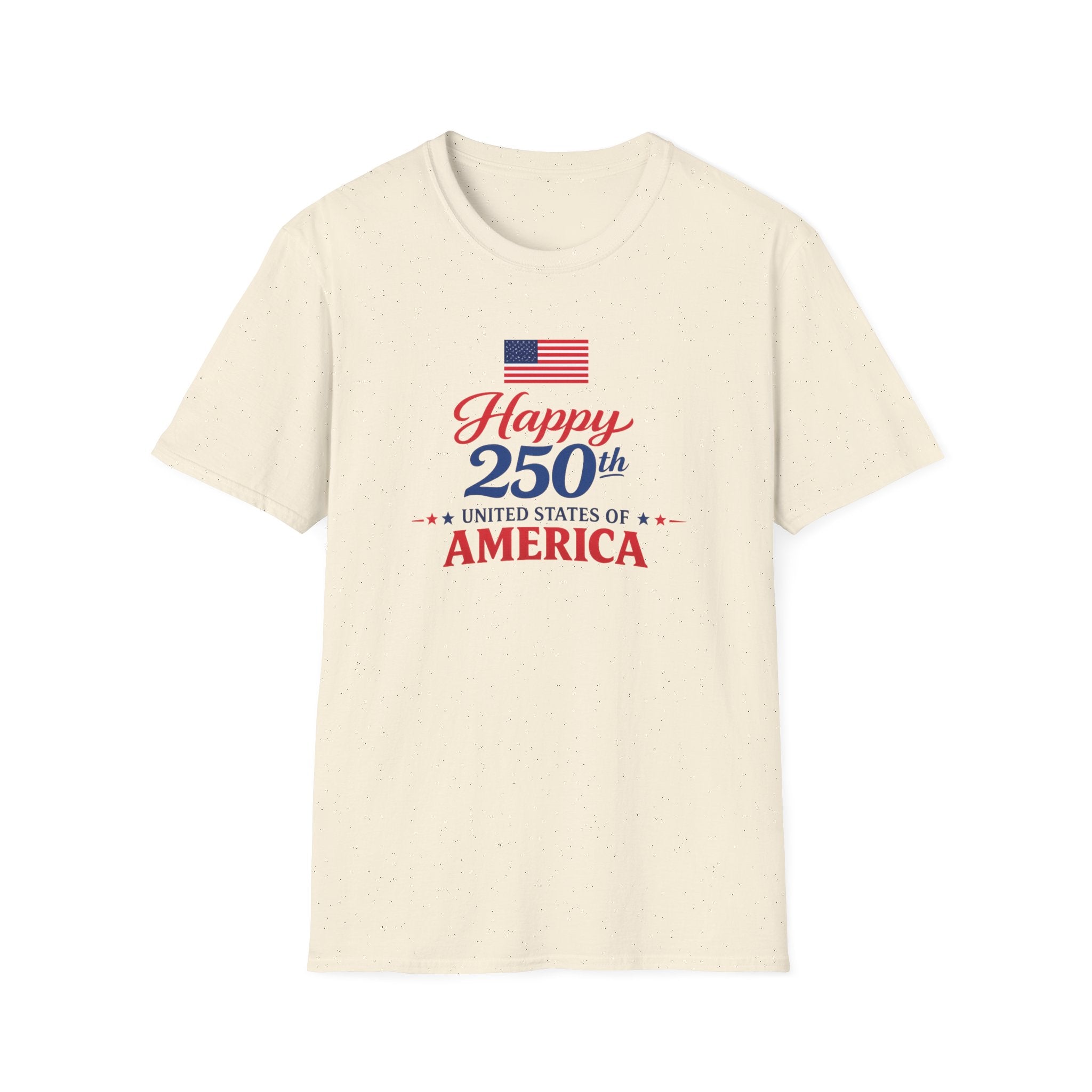 Happy 250th USA Tee, United States Anniversary Shirt, Red White Blue Patriotic Graphic Top, American Pride Celebration Outfit T-Shirt