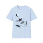Cat & Books T‑Shirt — Mystical Reading Graphic Tee