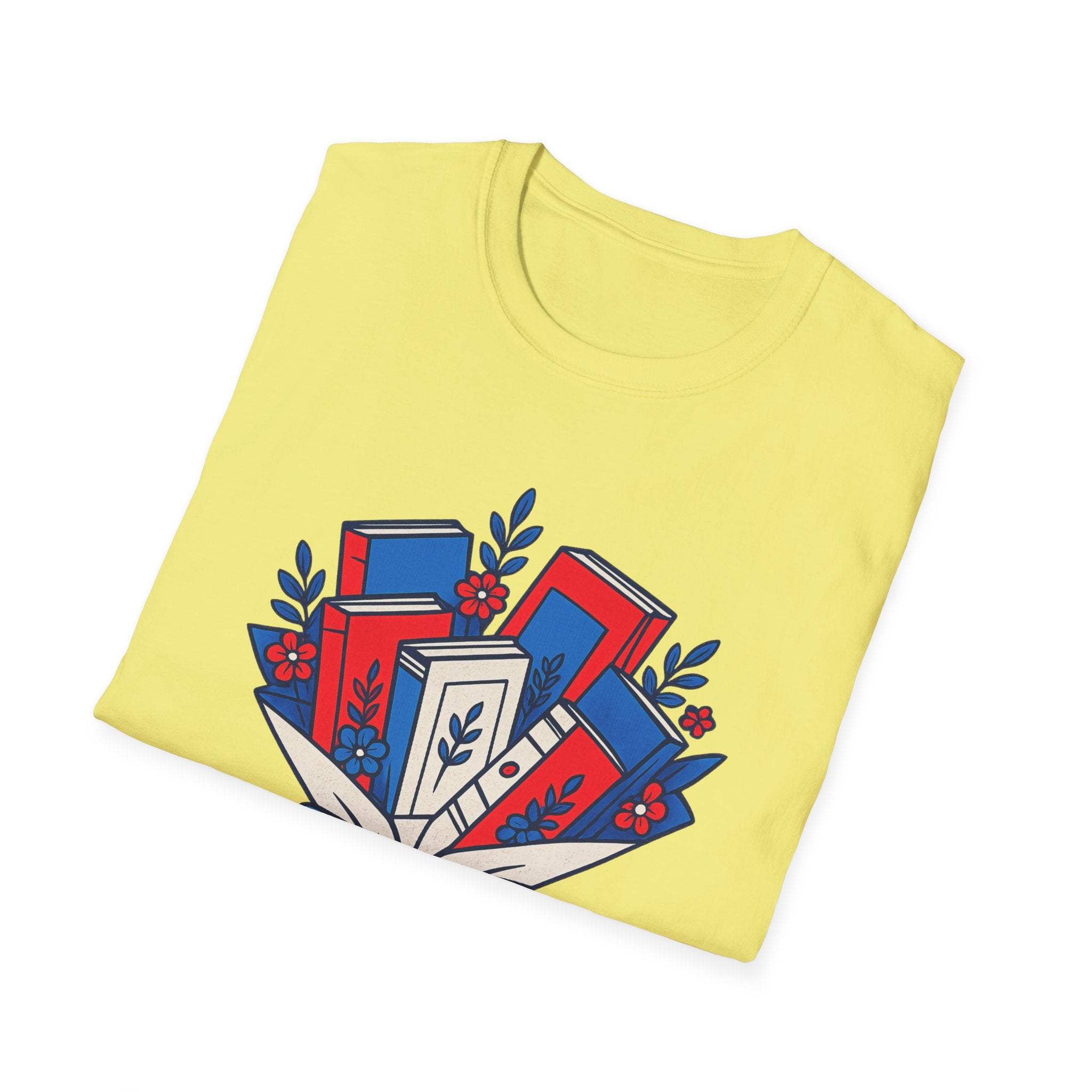 Patriotic Book Lover T-Shirt, Americana Reading Graphic Tee, Retro Library Shirt, Fourth of July Books Design, Cute Teacher Reader Apparel T-Shirt