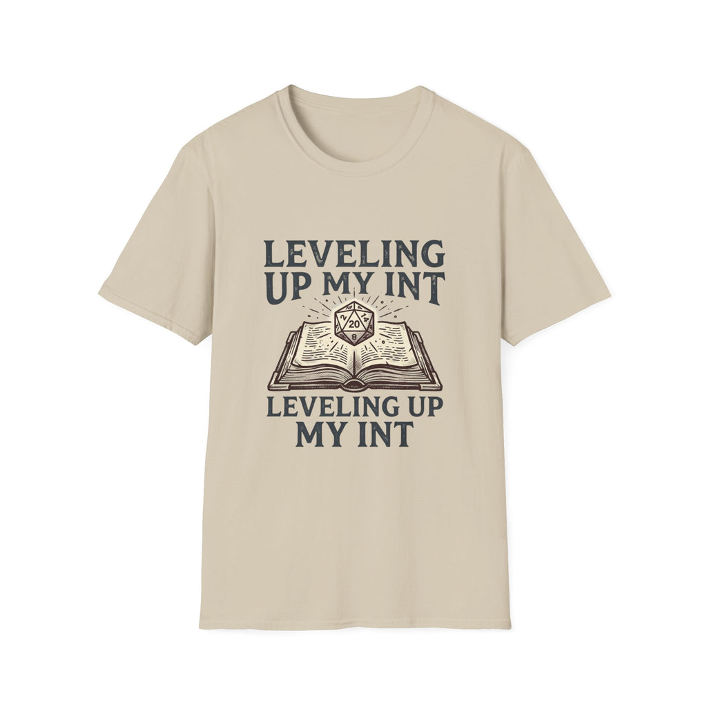 Leveling Up My INT T-Shirt — D20 Dice Gamer RPG Tee