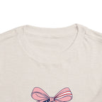 Made in the USA Cherry Tee, Patriotic Red White Blue Shirt, Cute Bow Fruit Graphic Top, Fourth of July Summer Outfit Toddler Short Sleeve Tee