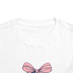 Made in the USA Cherry Tee, Patriotic Red White Blue Shirt, Cute Bow Fruit Graphic Top, Fourth of July Summer Outfit Toddler Short Sleeve Tee
