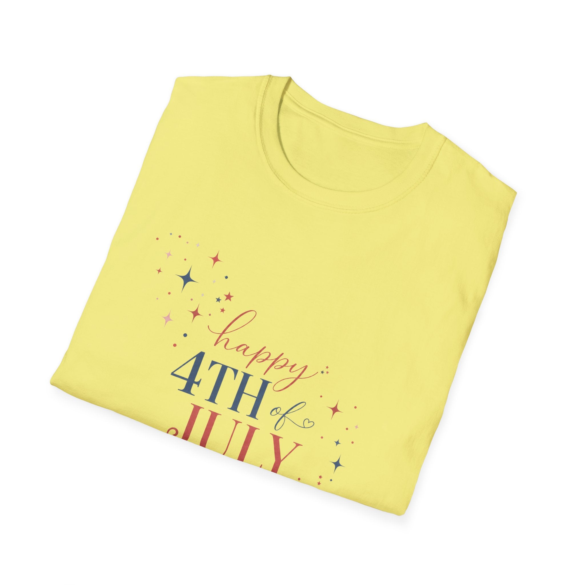 Happy 4th of July Sparkle Bow T-Shirt, Coquette Patriotic Sparkle Star Tee, Feminine Independence Day Shirt, Cute Mixed Typography 4th July