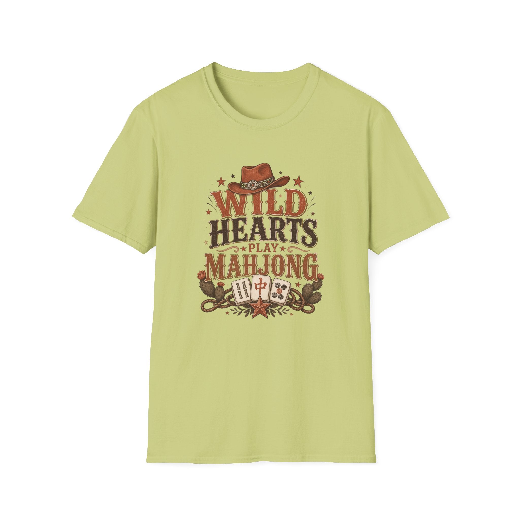 Wild Hearts Play Mahjong Western Graphic T-Shirt