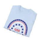 USA 1776–2026 Patriotic Rainbow Tee, American Anniversary Shirt, Red White Blue Graphic Top, USA Pride Outfit