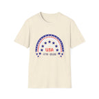 USA 1776–2026 Patriotic Rainbow Tee, American Anniversary Shirt, Red White Blue Graphic Top, USA Pride Outfit