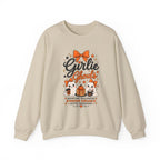 Girlie Ghouls Halloween Cute Orange Bow Spooky Crewneck Sweatshirt