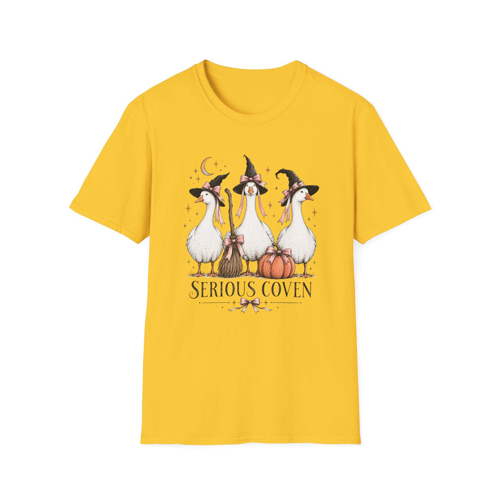 Serious Coven Goose T-Shirt — Cute Witch Geese Halloween Tee
