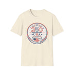 USA 250th Anniversary T-Shirt | Semiquincentennial Patriotic Map Graphic Tee, American Flag Round Emblem Top