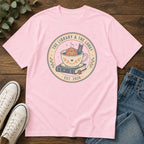 Library & The Lobby Tea Cup T‑Shirt — 'The Library & The Lobby' Vintage Bookstore Tee