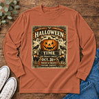Halloween Time Vintage Jack-O'-Lantern & Ghosts Long Sleeve T-Shirt