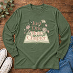 Long Sleeve T-Shirt — “Just One More Chapter” Floral Booklover Design
