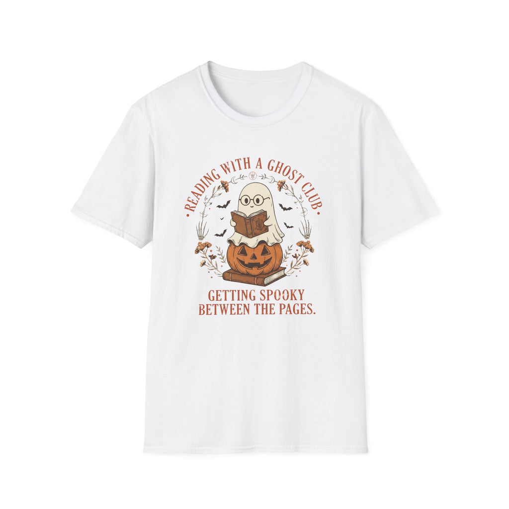 Reading With a Ghost Club T-Shirt — Cute Spooky Book Lover Tee