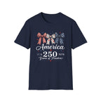 America 250 Years Of Freedom T-Shirt | Patriotic Coquette Ribbon Bow Graphic Tee, 1776 2026 Semiquincentennial Top