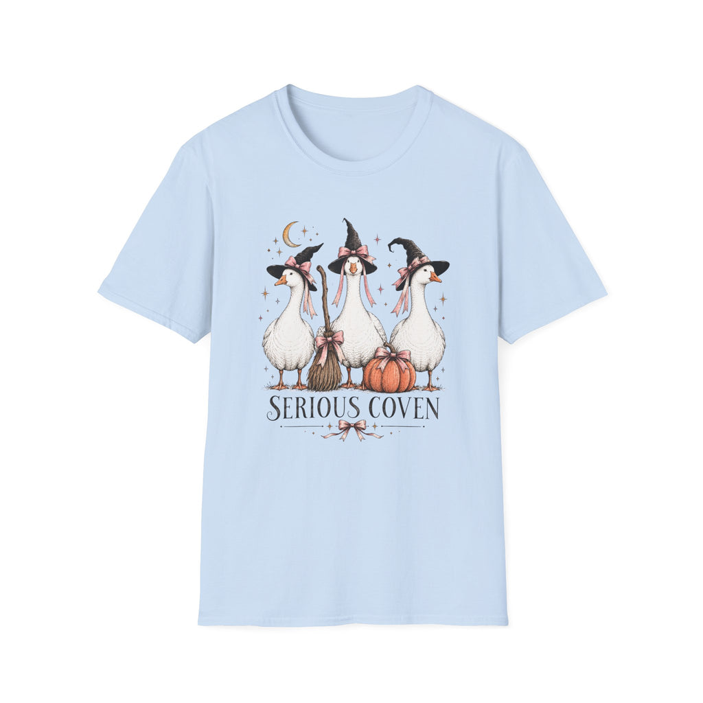 Serious Coven Goose T-Shirt — Cute Witch Geese Halloween Tee