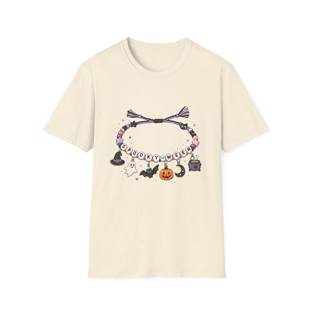 Halloween Spooky Vibes Friendship Bracelet Graphic T‑Shirt