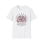 Vintage Style 76 Patriotic Shirt 4th of July Distressed American Flag Graphic Tee Fourth July Roman Numeral MDCCLXXVI Top USA Independence Day