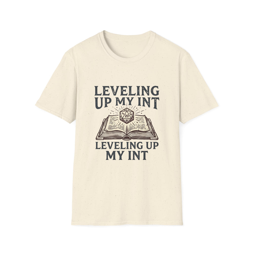 Leveling Up My INT T-Shirt — D20 Dice Gamer RPG Tee