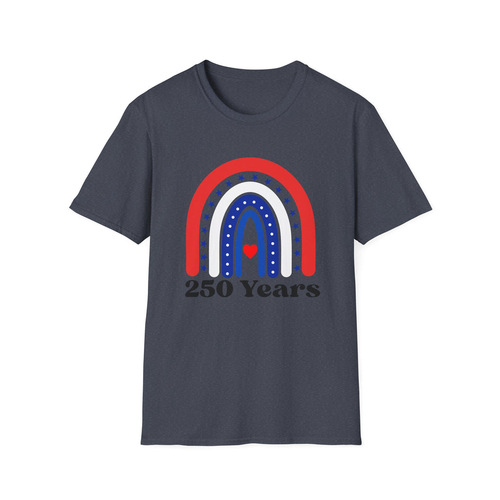 USA 250 Years Rainbow T-Shirt Patriotic Semiquincentennial Tee
