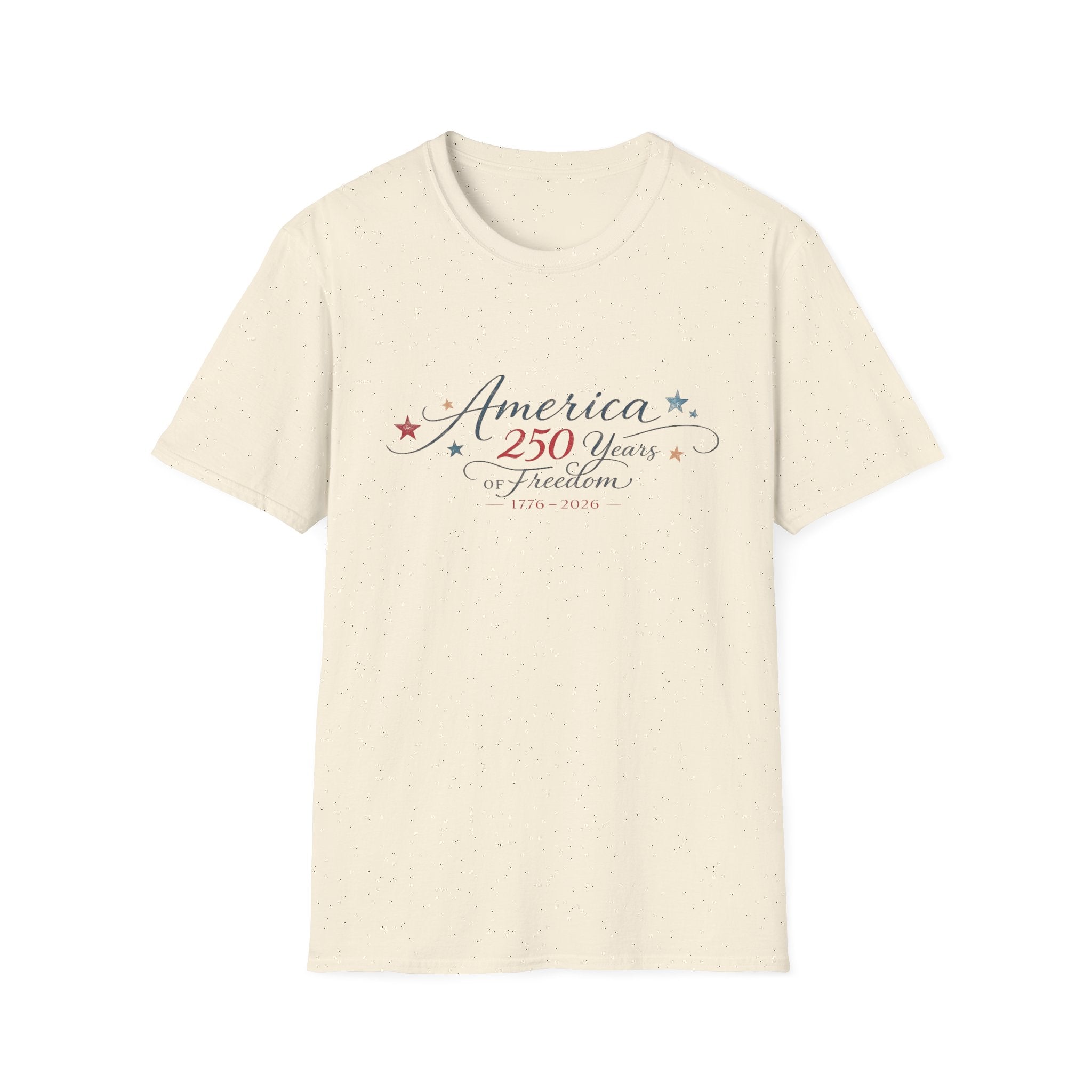America 250 Years of Freedom Calligraphy Shirt, Elegant Script Patriotic Tee 1776 2026, Sophisticated Anniversary 4th of July T-Shirt, Patriotic