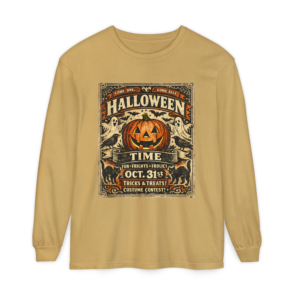 Halloween Time Vintage Jack-O'-Lantern & Ghosts Long Sleeve T-Shirt