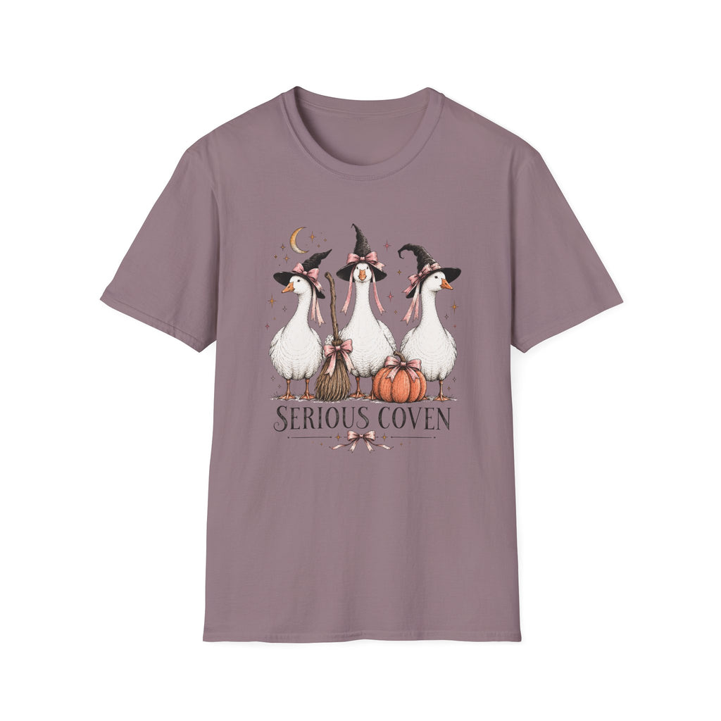 Serious Coven Goose T-Shirt — Cute Witch Geese Halloween Tee