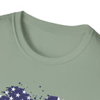 We the People T-Shirt, Distressed Splatter American Flag Tee, Patriotic Constitution Shirt, 4th of July USA Gift, Grunge Flag Shirt