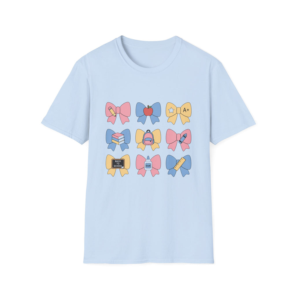 Back-to-School Bows T-Shirt — Cute School Icons Graphic Tee