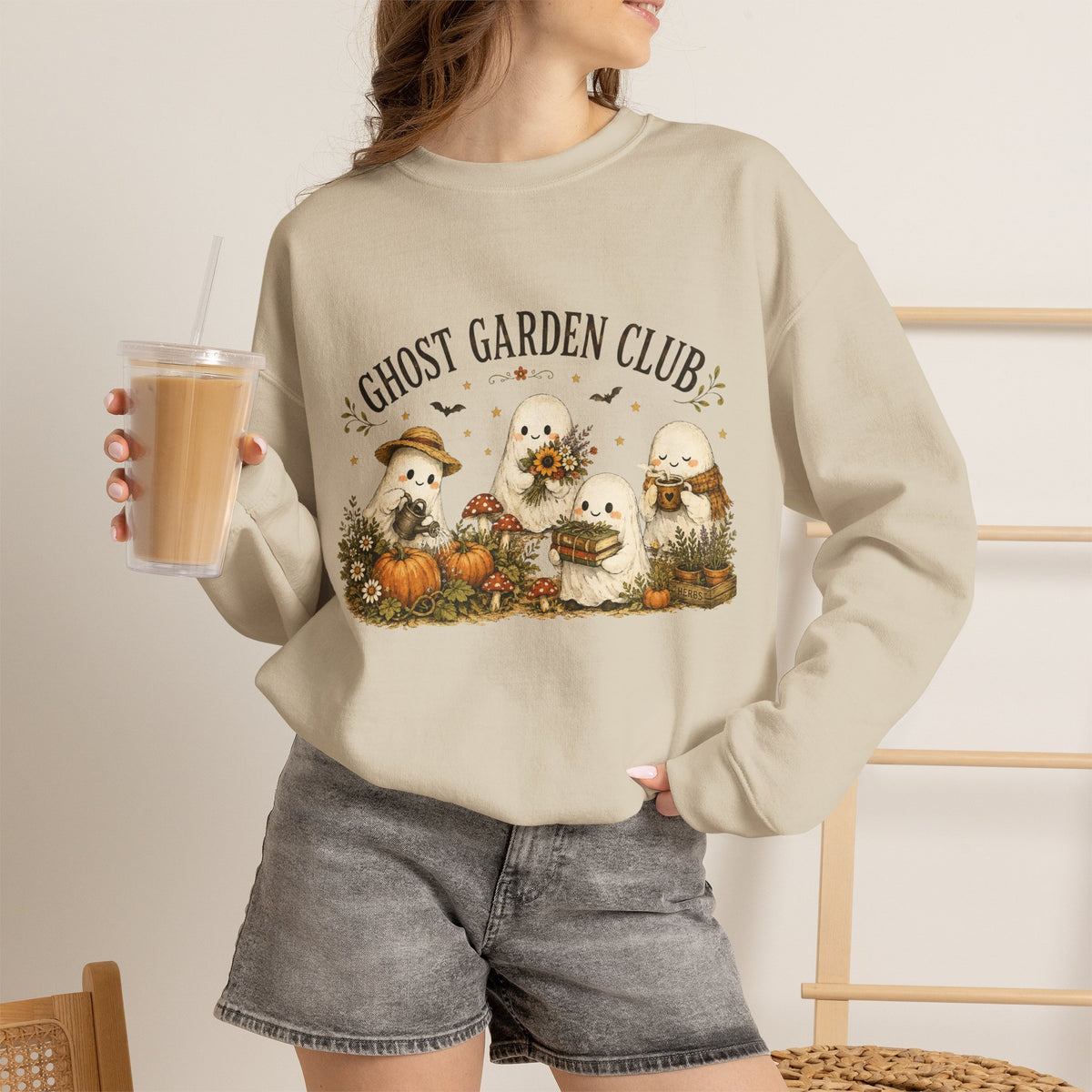 Ghost Garden Club Autumn Fall Crewneck Sweatshirt