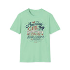 American Girl Era Tee, Sweet Land of Liberty Shirt, Stars Stripes Bows Graphic Top, USA Born Raised Patriotic Outfit T-Shirt