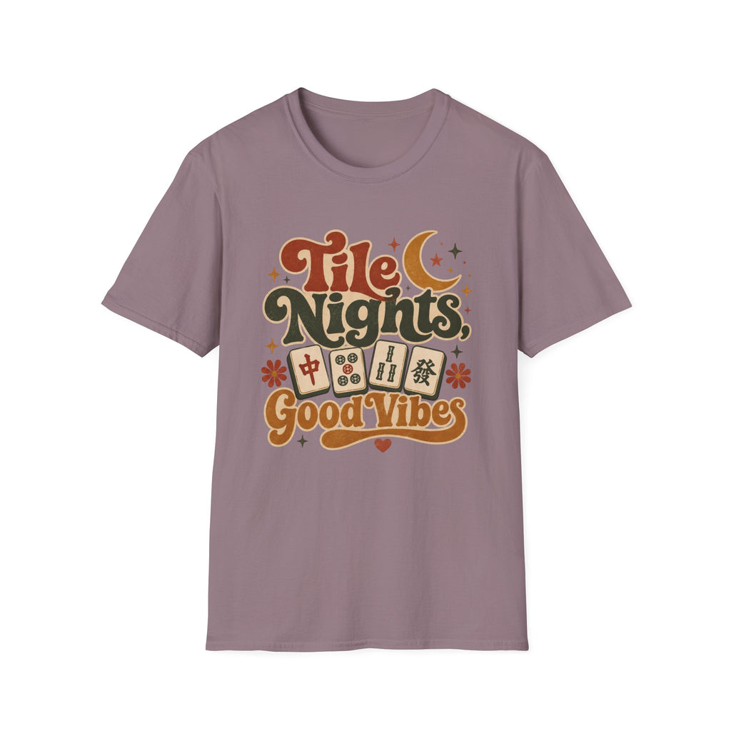 Tile Nights T-Shirt — Mahjong & Game Night Retro 'Good Vibes' Tee