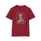 USA Honky Tonk T-Shirt, Patriotic Cowboy Boot Coquette Bow Tee, Country Western 4th of July Shirt, Star Cowgirl Boot America Gift Women, Country Patriotic Concert Tee
