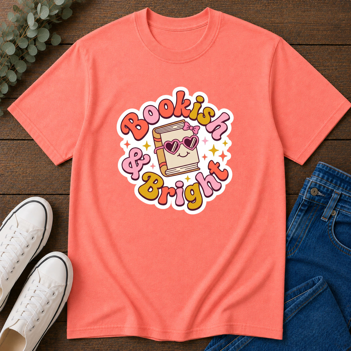 Bookish & Bright T-Shirt — Cute Retro Reading Graphic Tee