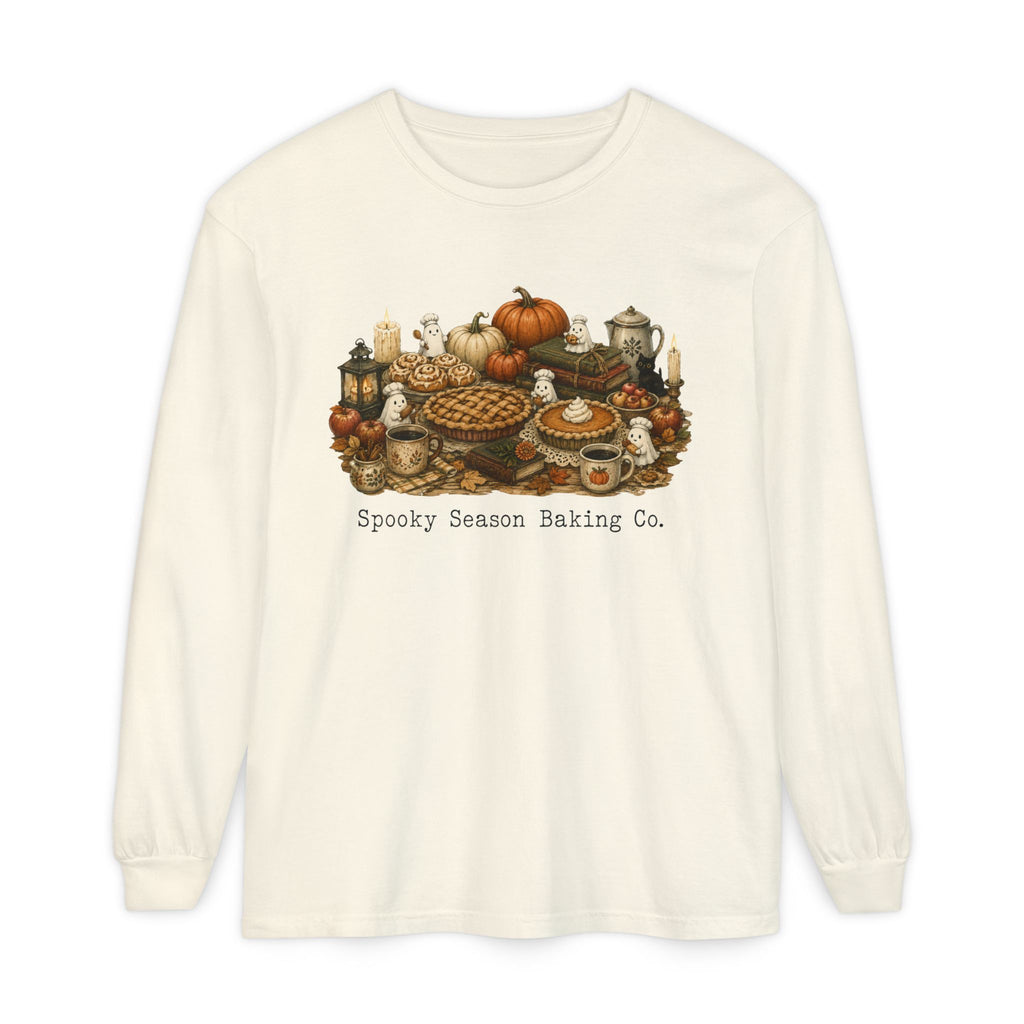 Spooky Season Autumn Baking Crew Cozy Fall Long Sleeve T-Shirt