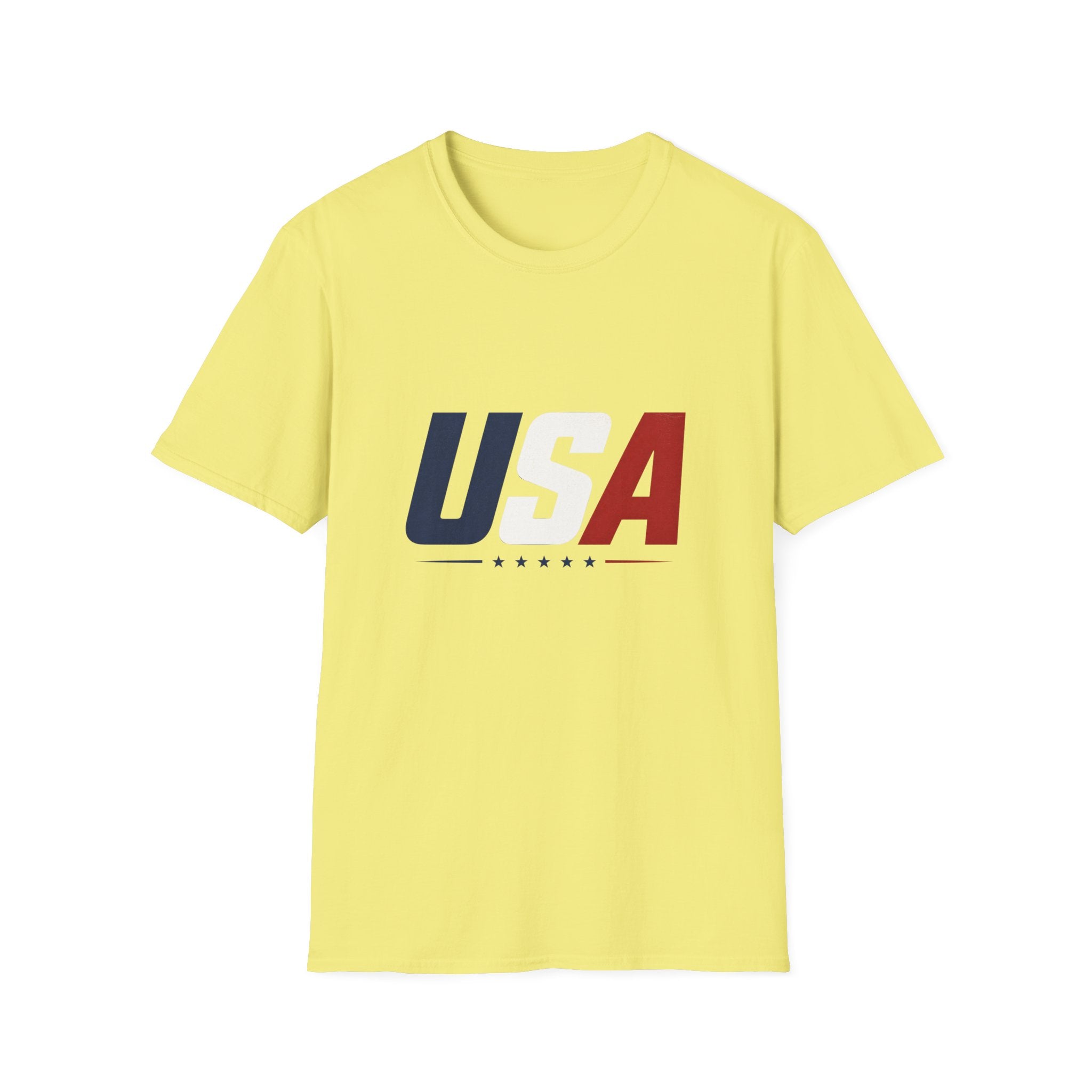 USA Bold Letter T-Shirt Sand, Patriotic American Stars Tee, 4th of July Neutral Color Shirt, USA Red White Blue Sand Tee, Independence Day Gift
