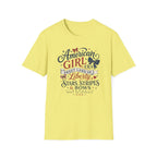 American Girl Era Tee, Sweet Land of Liberty Shirt, Stars Stripes Bows Graphic Top, USA Born Raised Patriotic Outfit T-Shirt