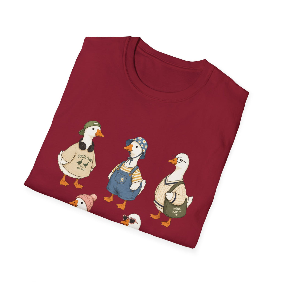 Cute Whimsical Vintage Goose Family T-Shirt