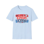 Patriotic Cousin Crew T-Shirt | Distressed American Flag Paint Stroke Graphic Tee, Fourth Of July Family Matching Top