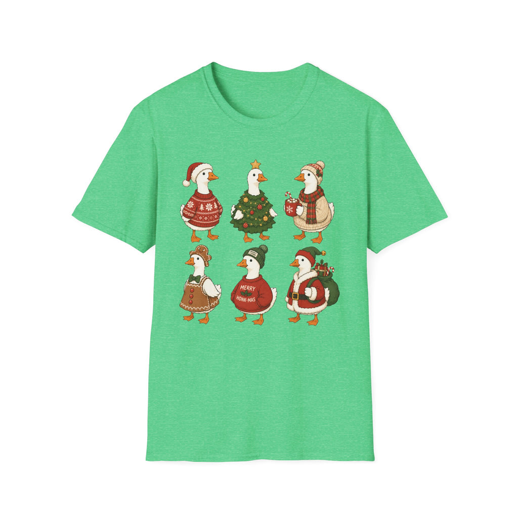 Christmas Geese T-Shirt — Cute Holiday Ducks in Sweaters & Tree Design