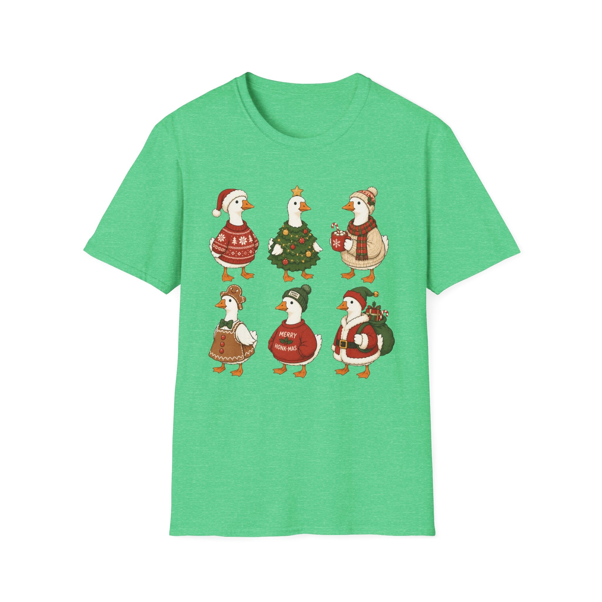 Christmas Geese T-Shirt — Cute Holiday Ducks in Sweaters & Tree Design